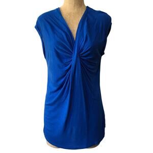 Saba Beautiful Blue Twist Front Knit Stretch Sleeveless Australia Size 6 GREAT